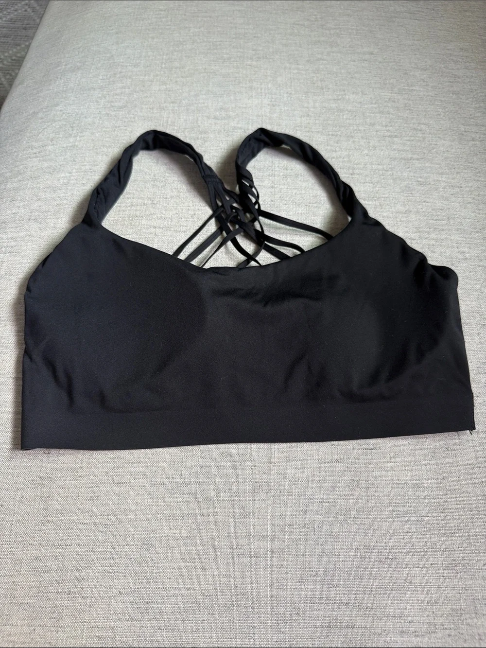 lululemon Flexy Flex Black Strappy Racerback Sports Bra